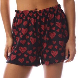 Hugo Mens Nikka Hearts Pyjama Shorts / Red/Black